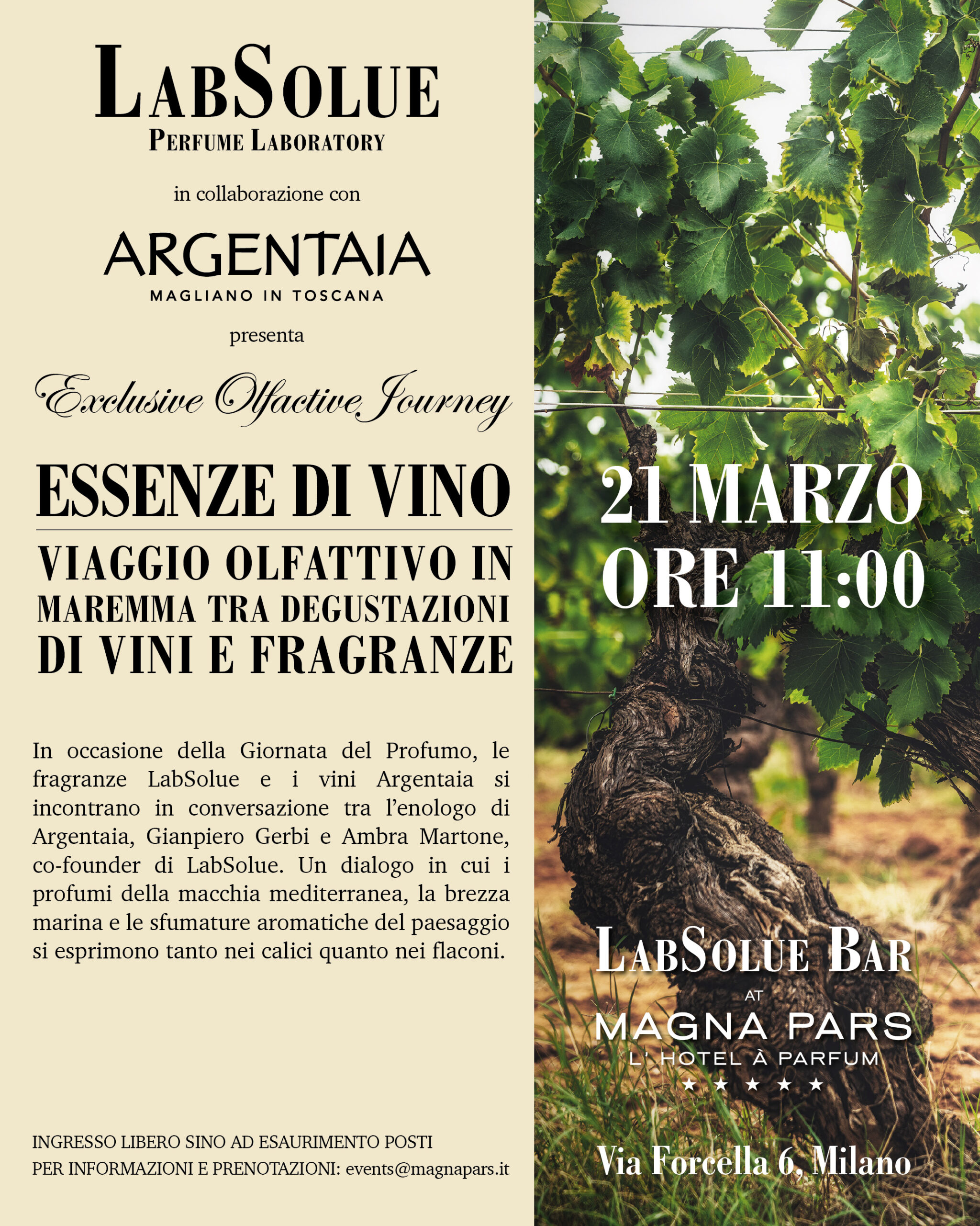 Essenze di Vino - LabSolue Perfume Laboratory Milano - Accademia del Profumo
